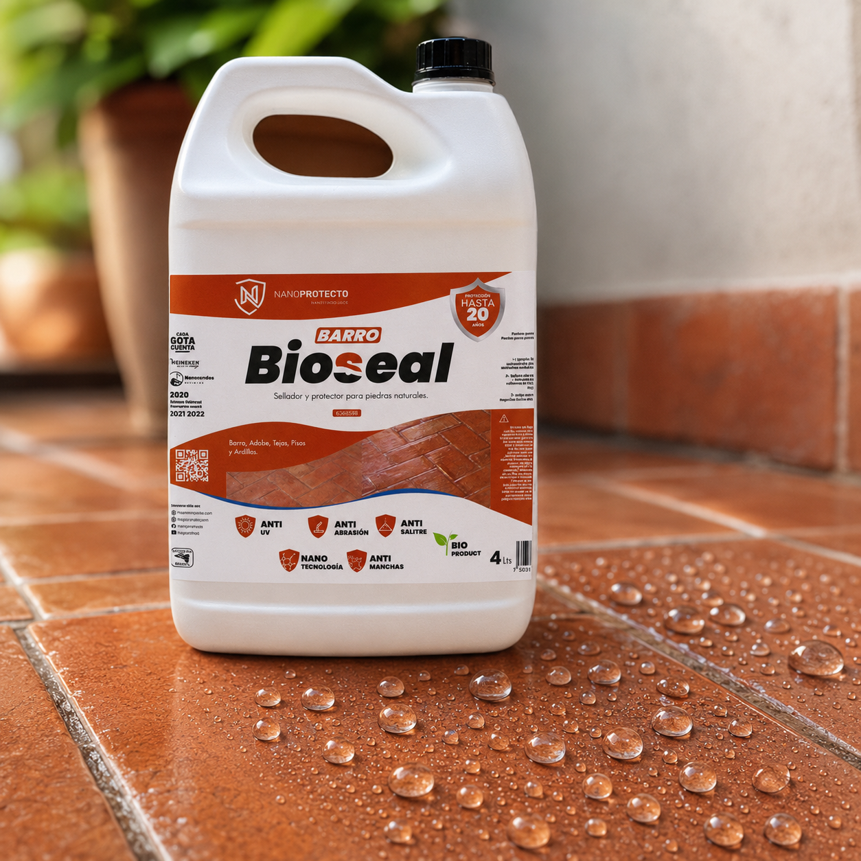 Efecto hidrofóbico de Bio Seal Barro sobre barro o arcilla