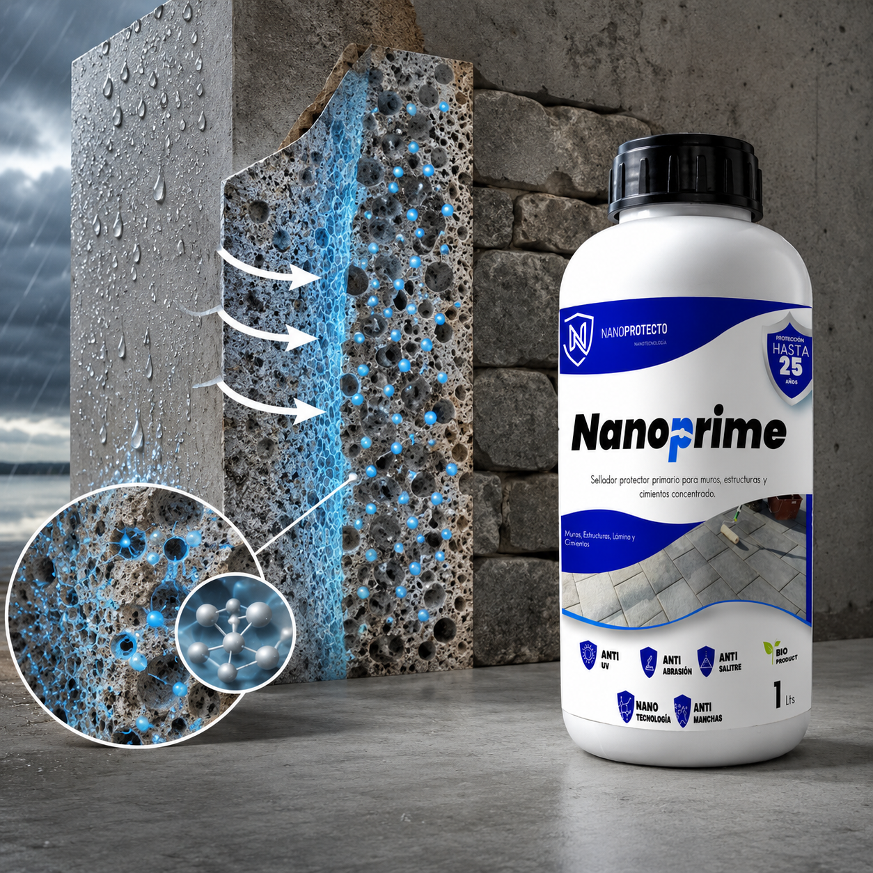 Representación de nanotecnología de Nanoprime