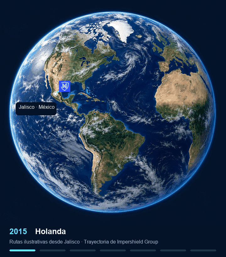 Expansión desde Jalisco: Holanda 2015, Guatemala 2016, Alemania y Bélgica 2018, Panamá 2019, Perú 2023, Colombia 2026 y USA proyectada para 2027